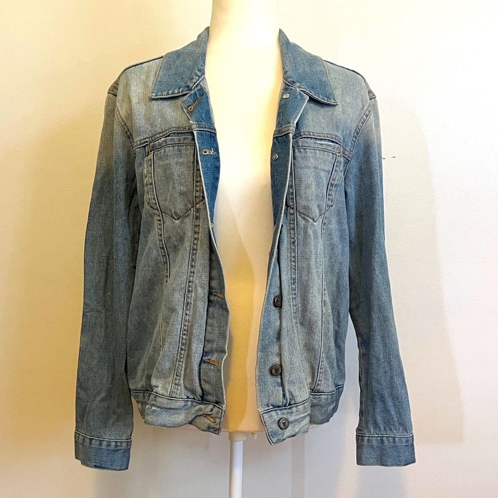 Pilcro and the Letterpress Anthropology Light Blue Jean Jacket